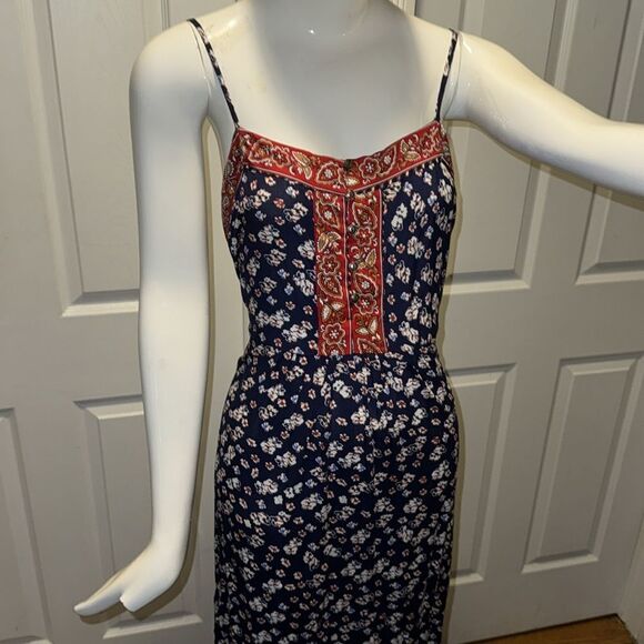 UMGEE floral red white and blue  Lennon mixed border  Maxi dress - Picture 4 of 13